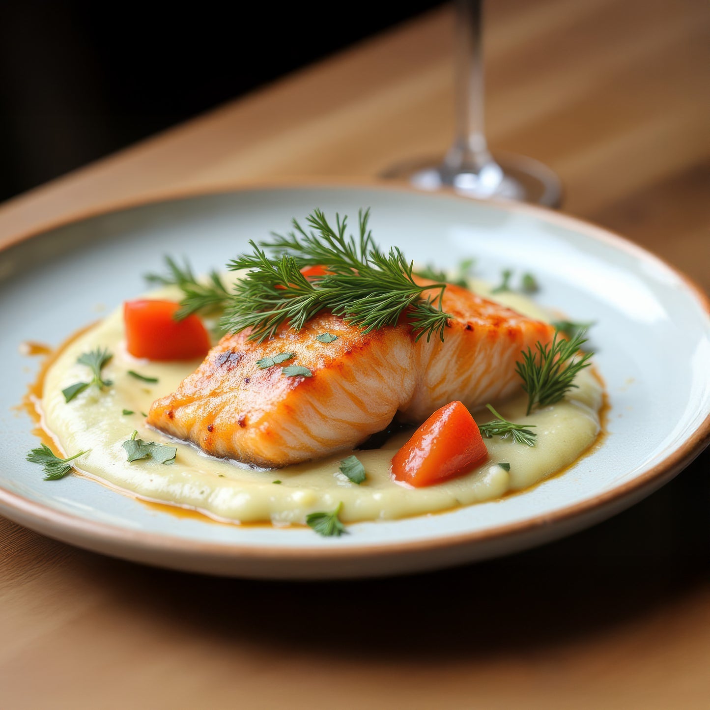 Saumon à la sauce carotte, orange & coriandre