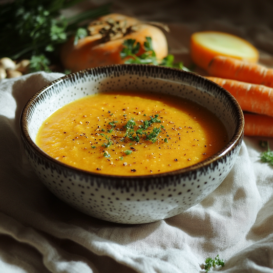 Velouté de carottes et graines de courge