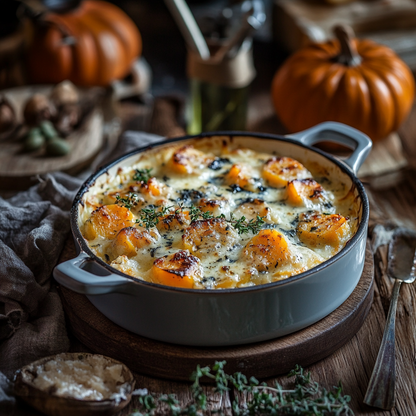 Gratin de courge d'automne au Bleu de Bresse